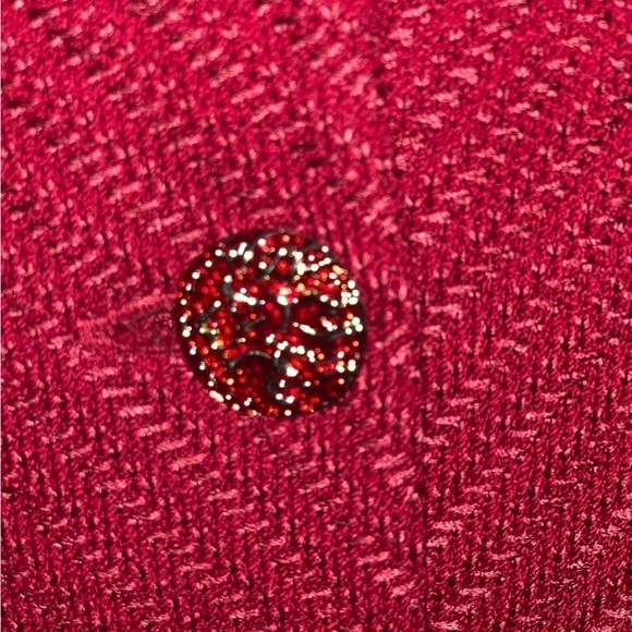 St. John Rich Red Knit Coat/ Jacket - Picture 5 of 6